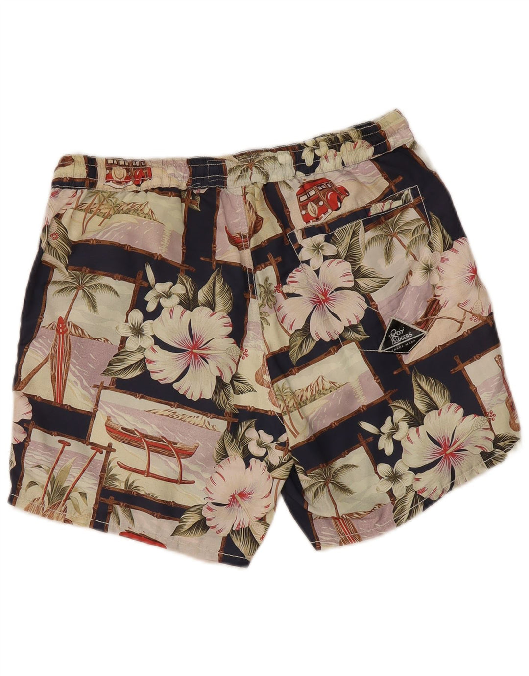 Roy Rogers Mens Hawaiian Swimming Shorts Médio Multicolorido Patchwork