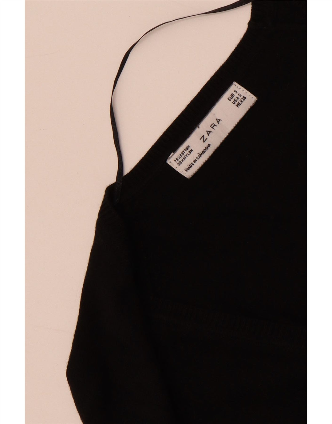 Suéter cardigã feminino Zara Reino Unido 10 pequeno algodão preto