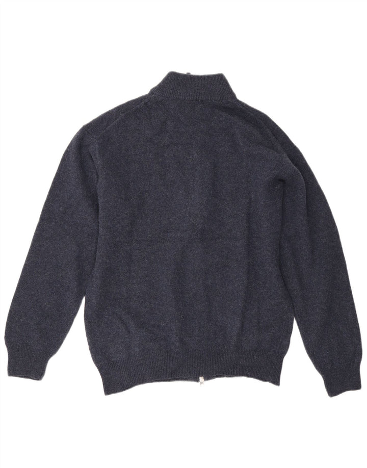 Suéter cardigã masculino Gant XL lã de cordeiro azul marinho