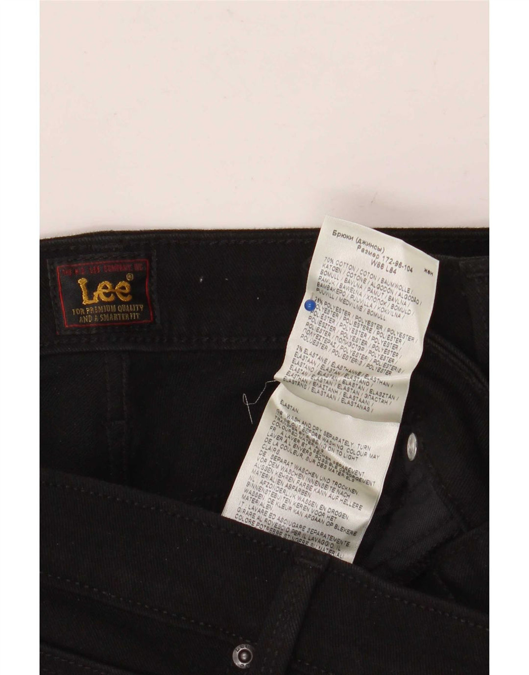 Lee Womens Marion Straight Jeans W34 L33 Algodão Preto