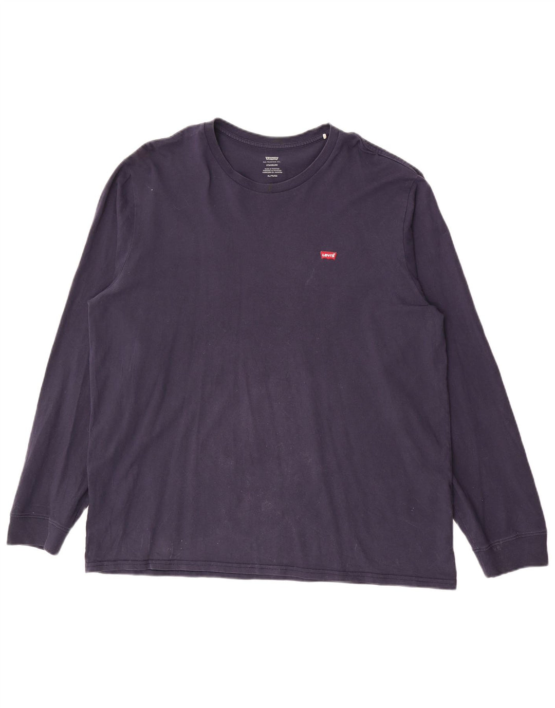 Top masculino Levi's Standard Fit manga comprida XL azul marinho algodão