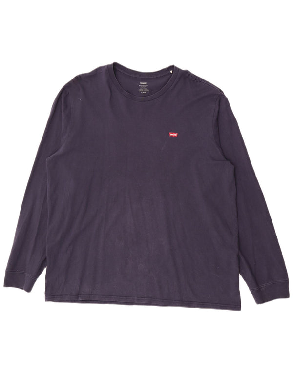 Top masculino Levi's Standard Fit manga comprida XL azul marinho algodão