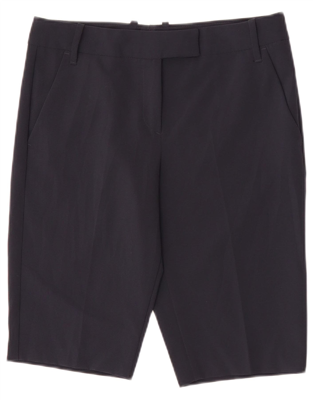 Shorts Chino Feminino Benetton IT 40 Pequeno W28 Poliéster Azul Marinho