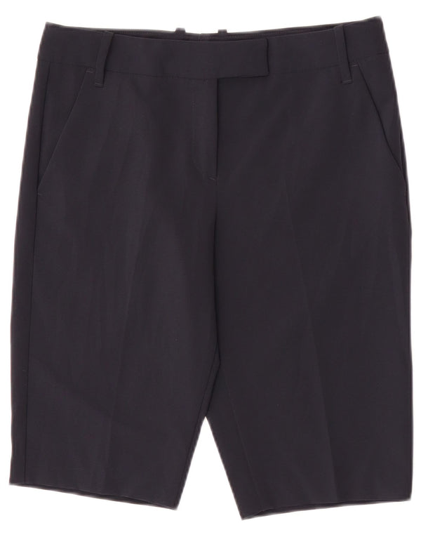 Shorts Chino Feminino Benetton IT 40 Pequeno W28 Poliéster Azul Marinho