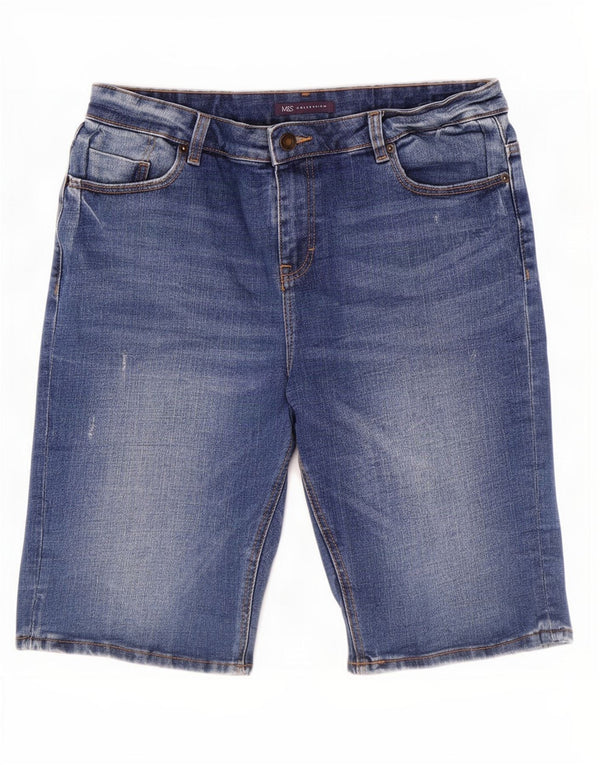 Shorts jeans feminino Marks & Spencer UK 12 médio W30 algodão azul