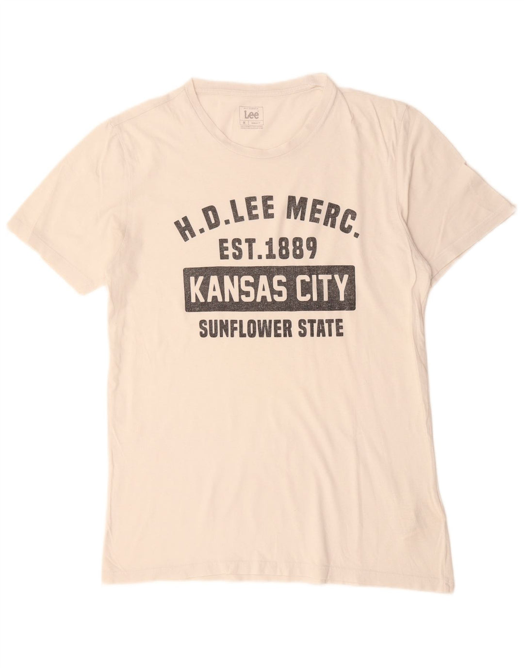 Camiseta masculina LEE Regular Fit gráfica top médio off white algodão