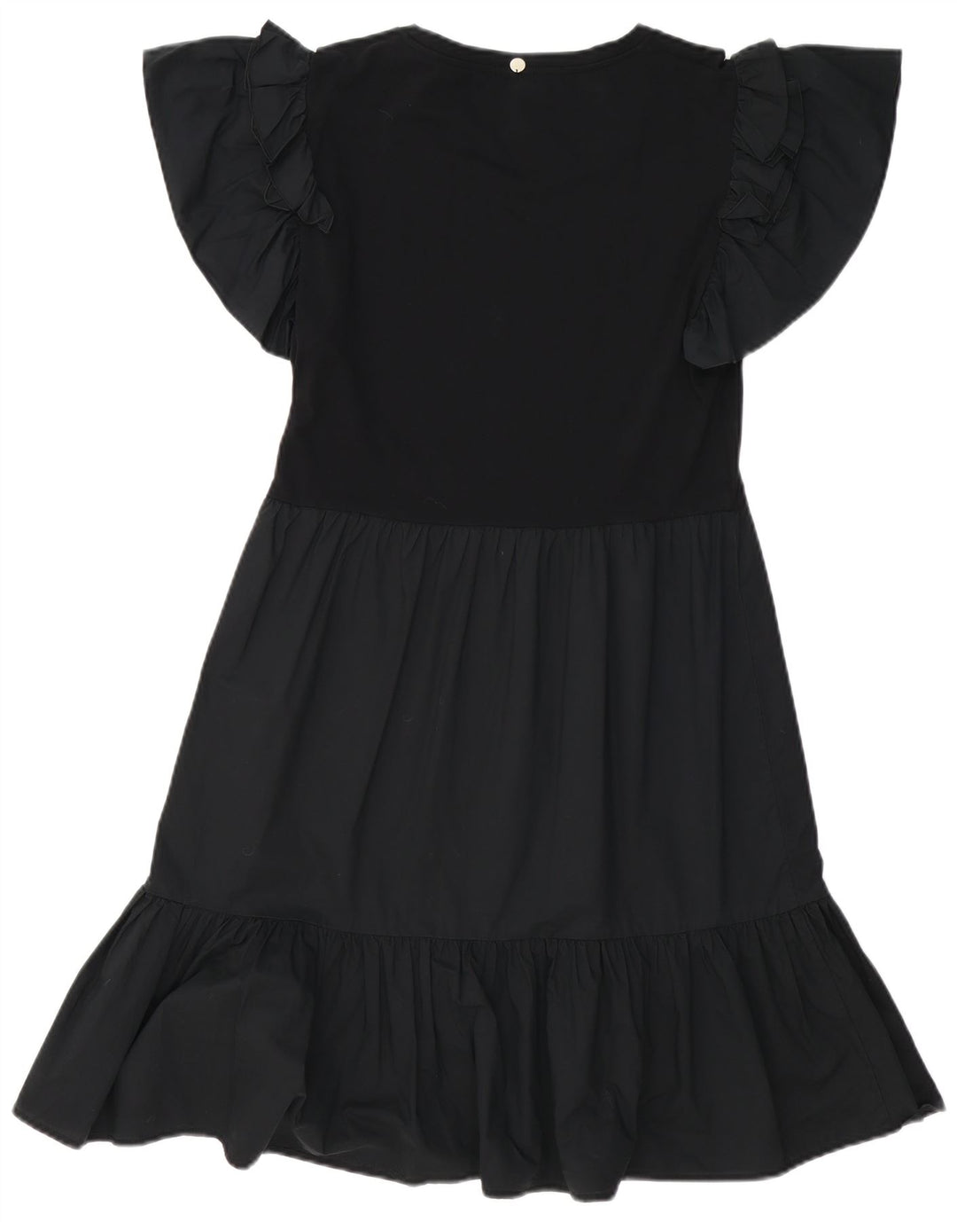 Liu Jo Vestido feminino evasê Reino Unido 12 algodão preto médio