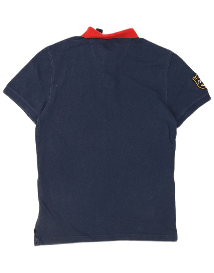 Camisa polo masculina de rugby CHAPS pequena algodão azul marinho