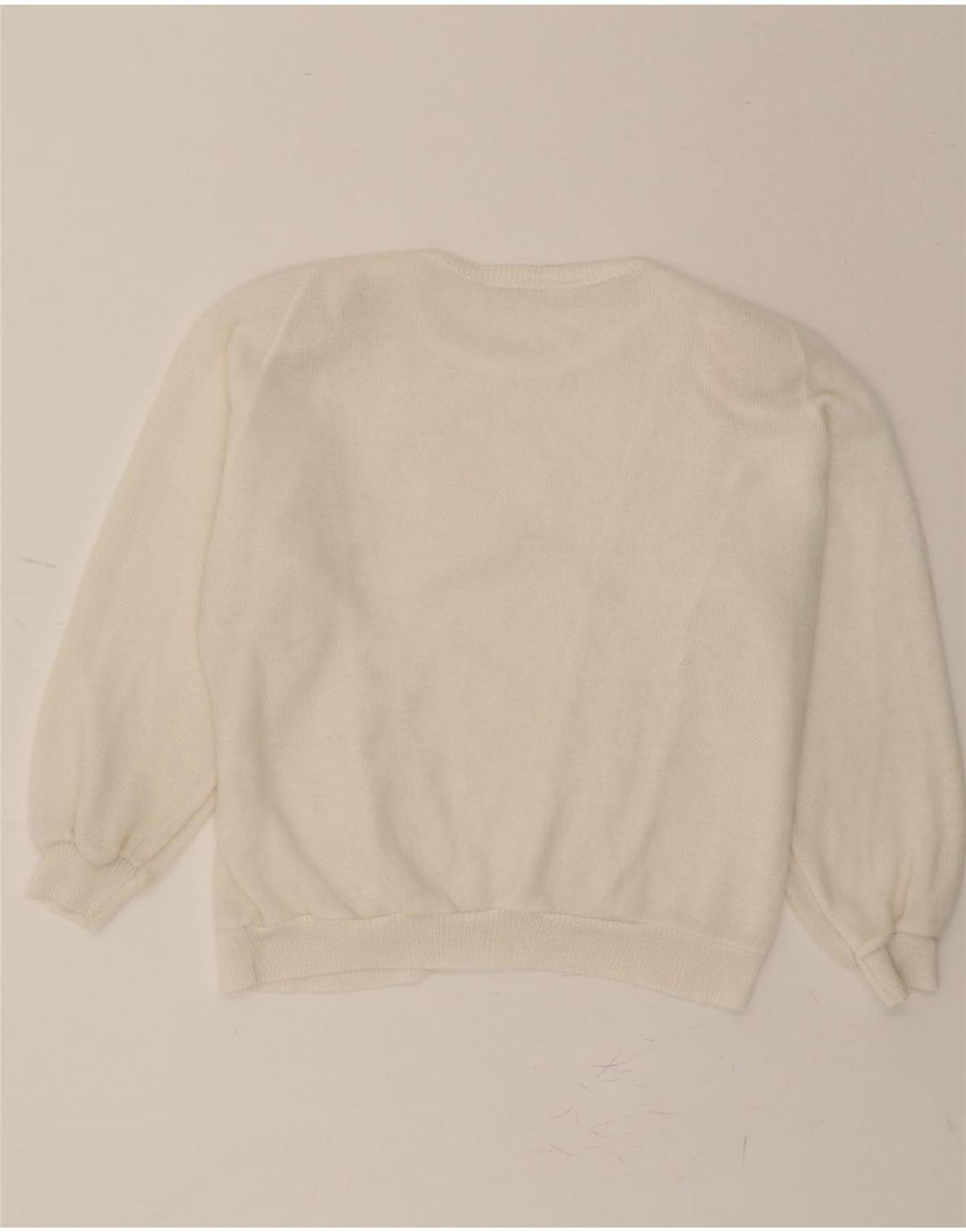 VINTAGE Womens Boat Neck Jumper Sweater UK 18 XL White Vintage Vintage and Second-Hand Vintage from Messina Hembry 