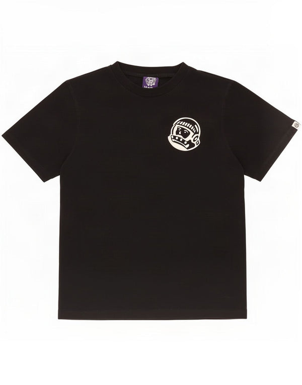 Camiseta gráfica masculina vintage de algodão preto médio