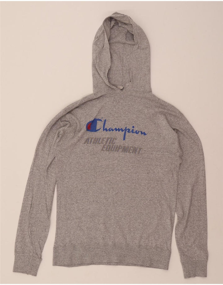 CHAMPION Womens Graphic Hoodie Jumper UK 18 XL Grey Vintage Champion and Second-Hand Champion from Messina Hembry 