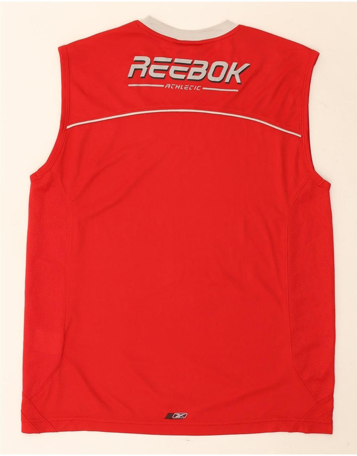 Reebok Mens Vest Top Médio Poliéster Vermelho