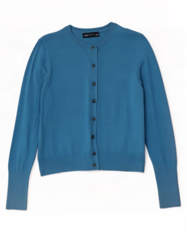 Suéter cardigã feminino Marks & Spencer Reino Unido 10 pequeno turquesa viscose