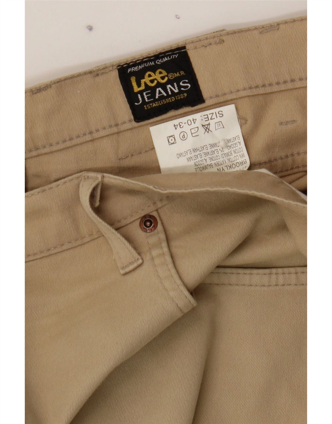LEE Mens Brooklyn Straight Casual Trousers W40 L29 Brown Cotton Vintage Lee and Second-Hand Lee from Messina Hembry 
