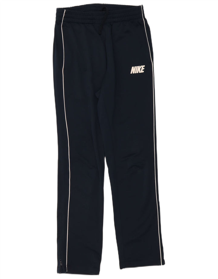 Calça de treino feminina Nike UK 10 pequena azul marinho poliéster
