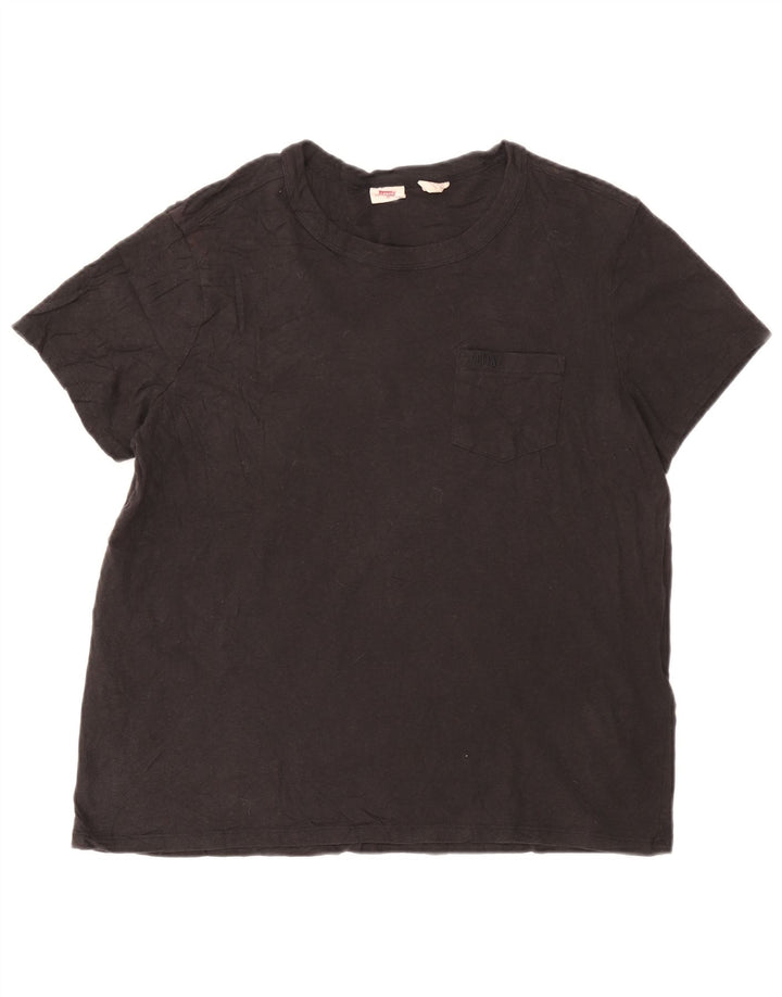 Camiseta feminina LEVI'S UK 18 XL algodão preto