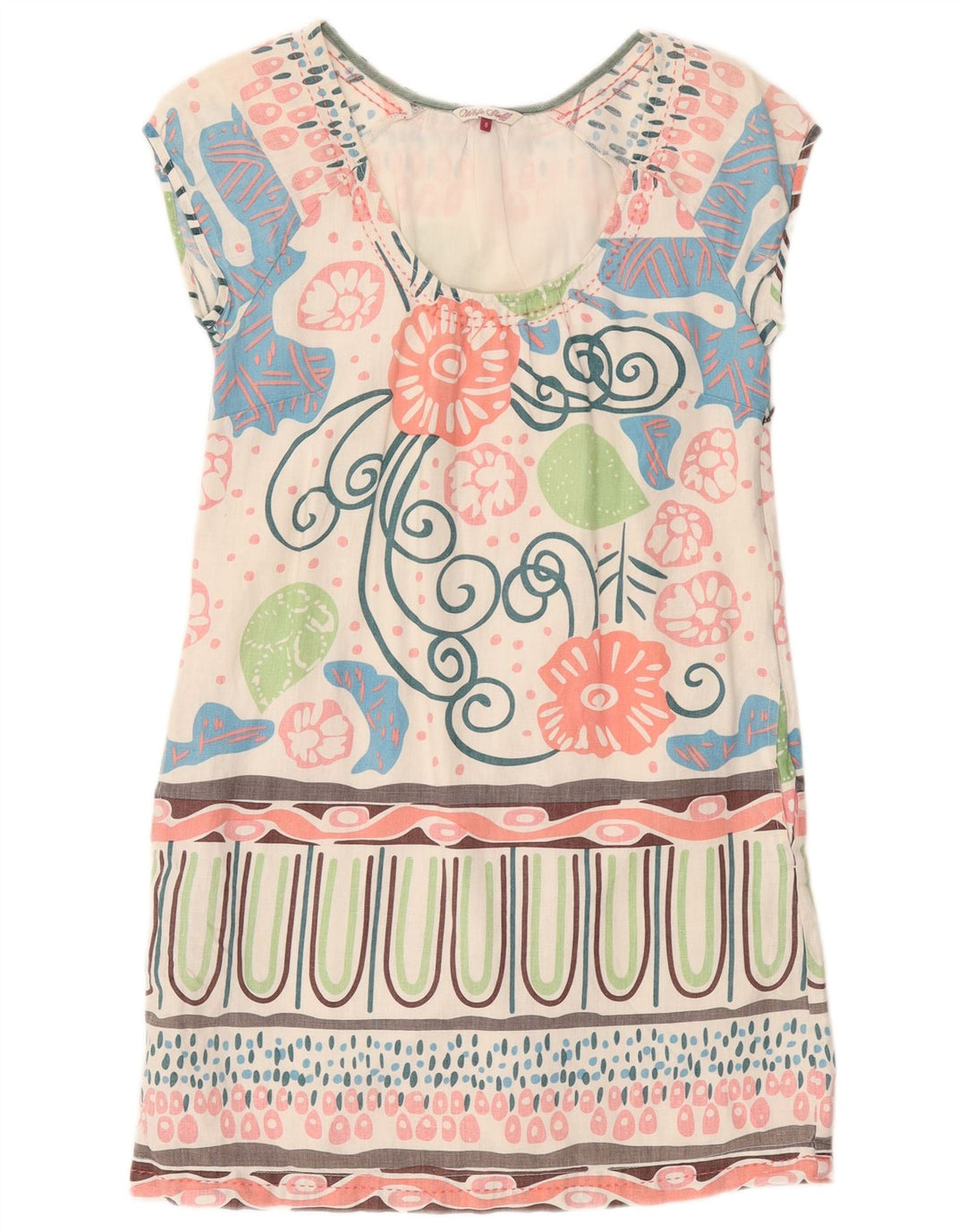 Vestido feminino WHITE STUFF UK 8 pequeno linho floral branco