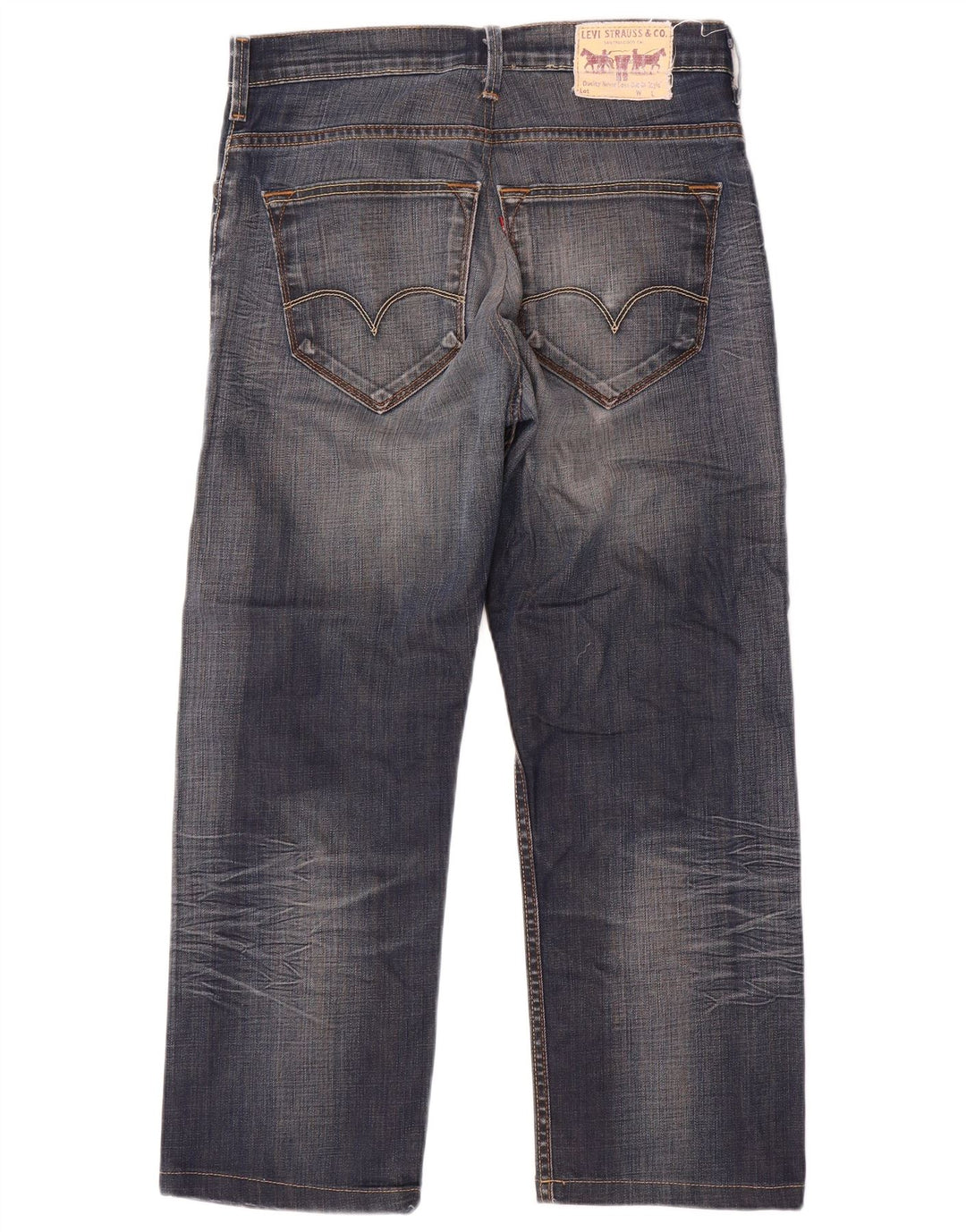 Jeans retos masculinos Levi's W34 L29 algodão azul