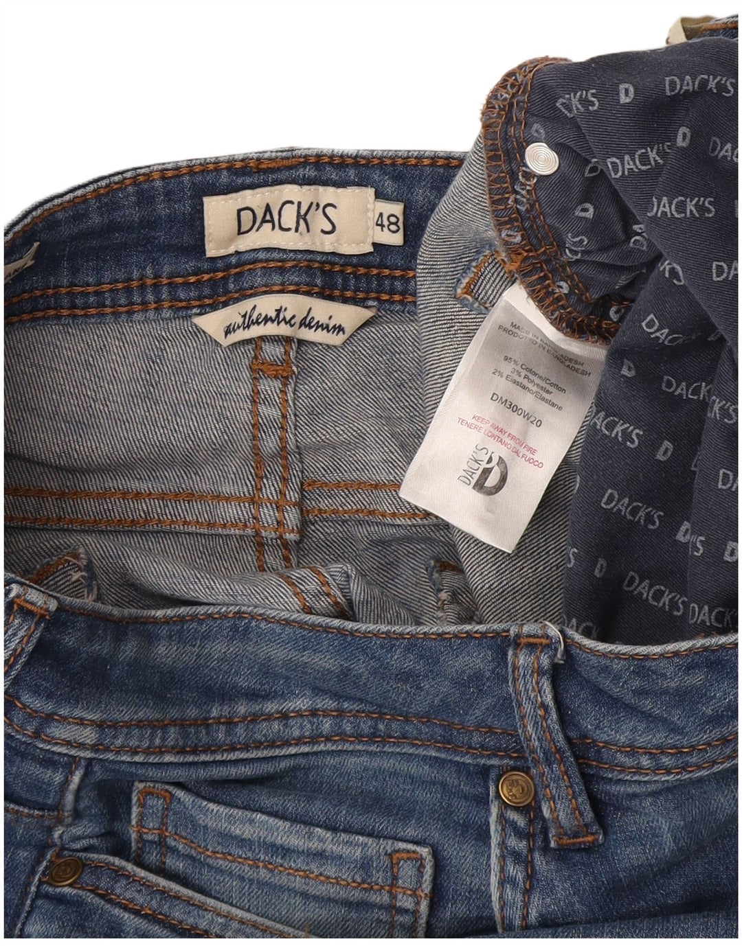 Calça Jeans Feminina Dack's Crop Slim IT 48 XL W32 L26 Azul Algodão