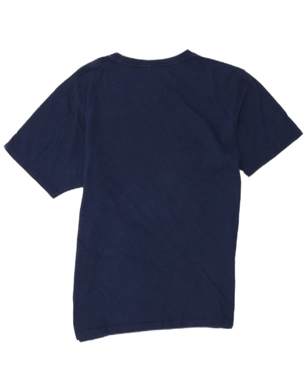 Adidas Mens Graphic T-Shirt Top Grande Algodão Azul Marinho