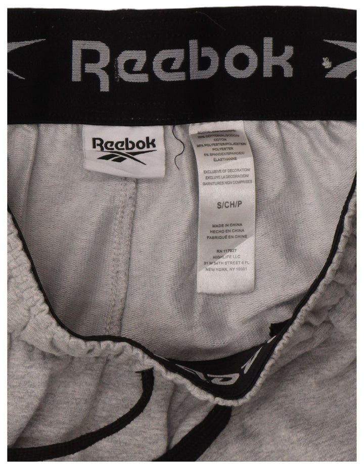 Calça de treino masculina Reebok Joggers pequeno algodão cinza