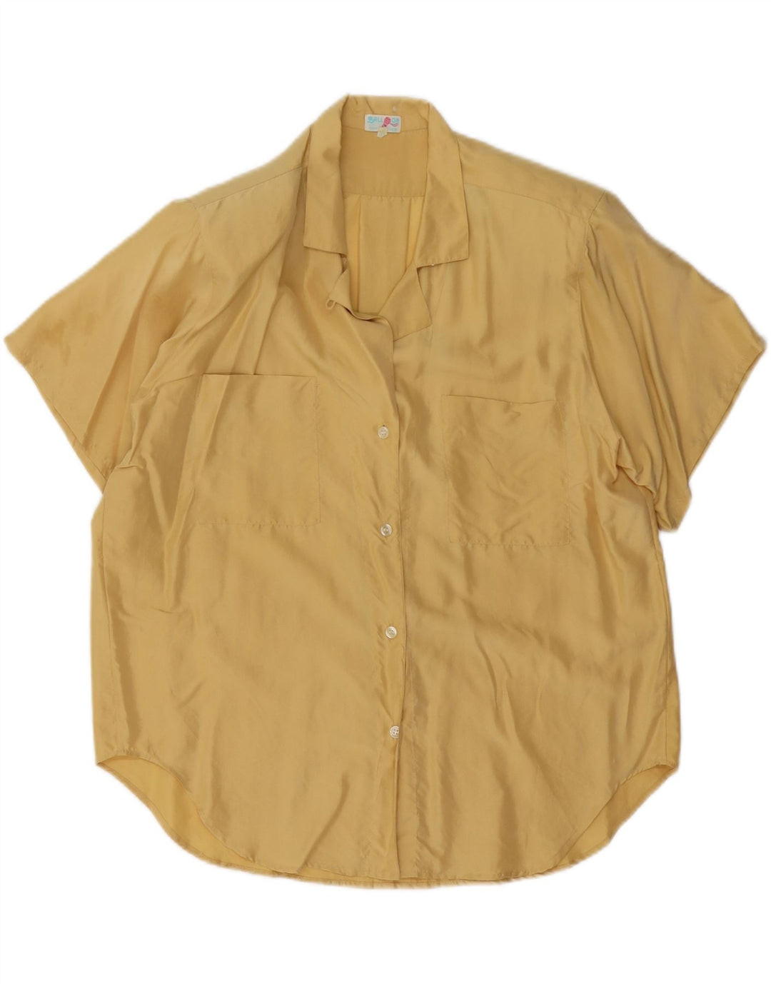BALLOON Blusa feminina de manga curta grande demais IT 38 XS seda amarela