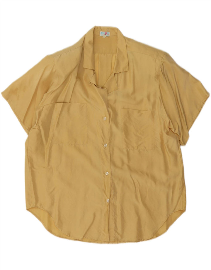 BALLOON Blusa feminina de manga curta grande demais IT 38 XS seda amarela
