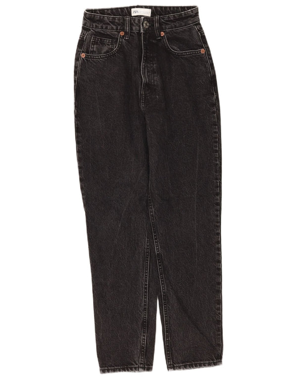 ZARA Jeans Cônicos Femininos EU 34 2XS W24 L27 Algodão Preto