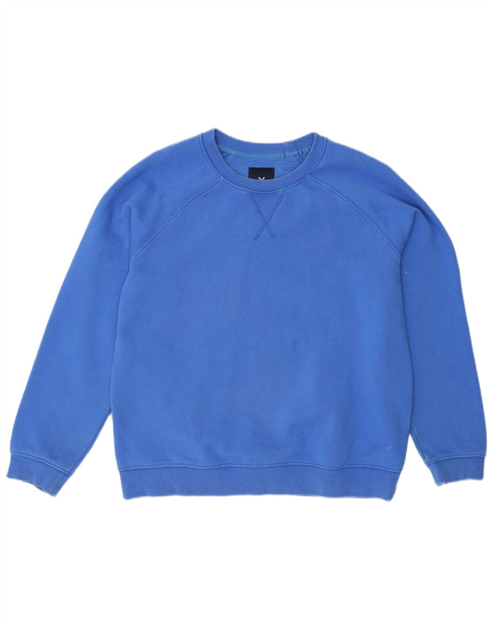 Crew Clothing moletom feminino Jumper UK 14 algodão azul médio