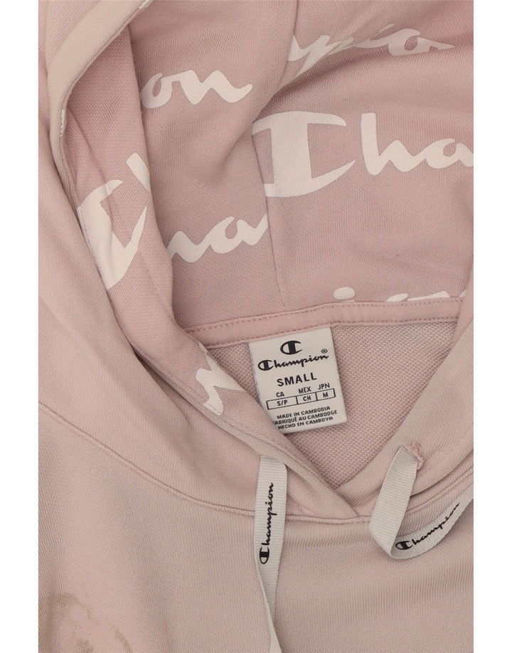 CHAMPION Womens Graphic Hoodie Jumper UK 10 Small Pink Vintage Champion and Second-Hand Champion from Messina Hembry 