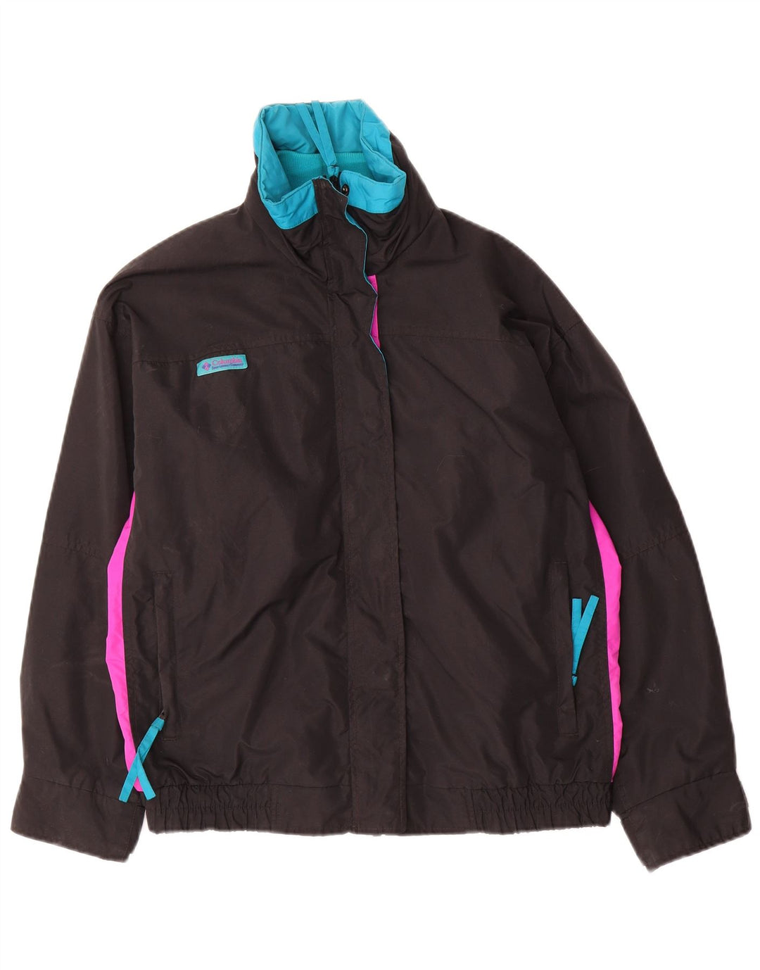 Jaqueta corta-vento feminina Columbia de grandes dimensões UK 14 Medium Black Colourblock