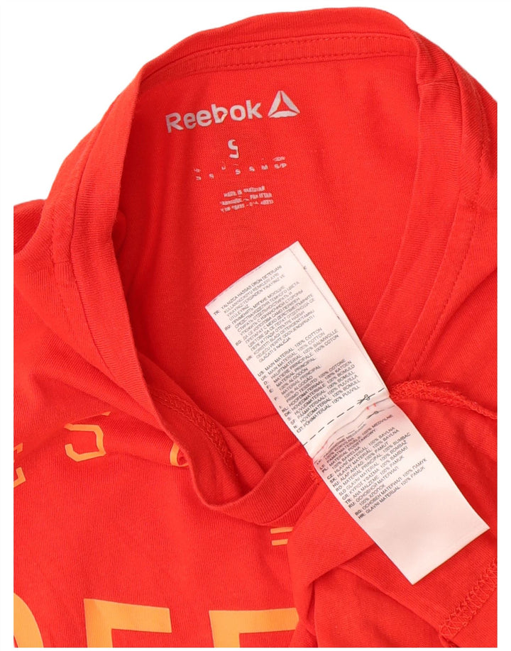Camiseta gráfica masculina Reebok Top pequeno algodão vermelho