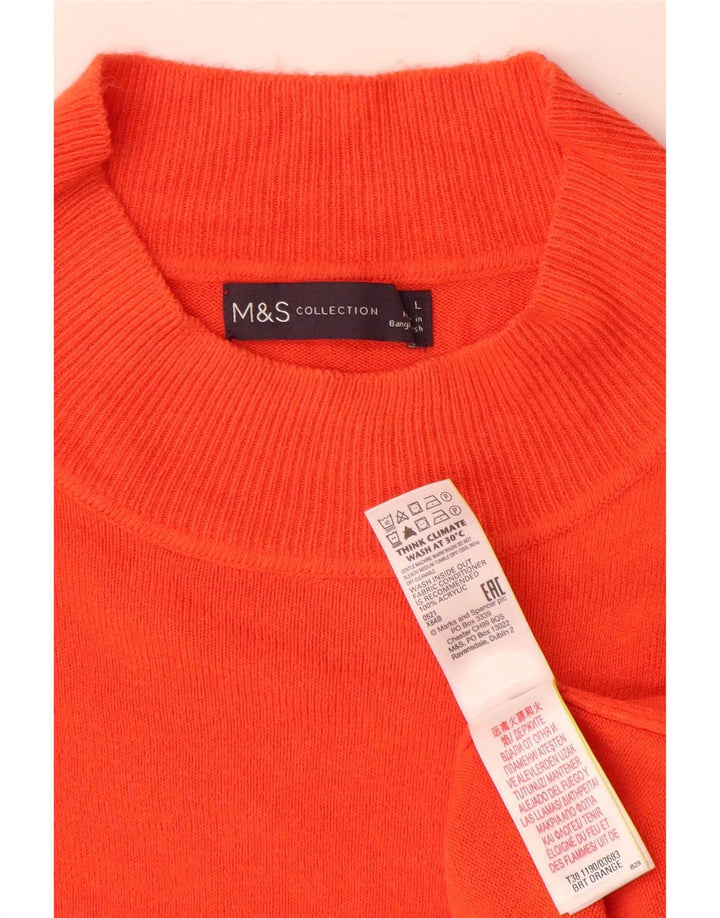 Suéter feminino Marks & Spencer com gola tartaruga Reino Unido 16 grande laranja
