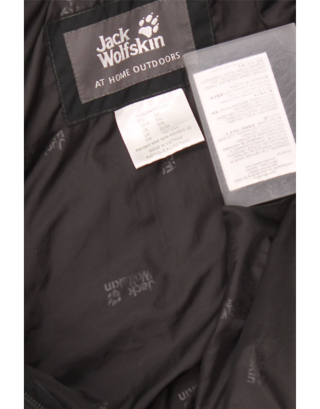 Casaco acolchoado com capuz feminino JACK WOLFSKIN Reino Unido 22/24 2XL poliéster preto