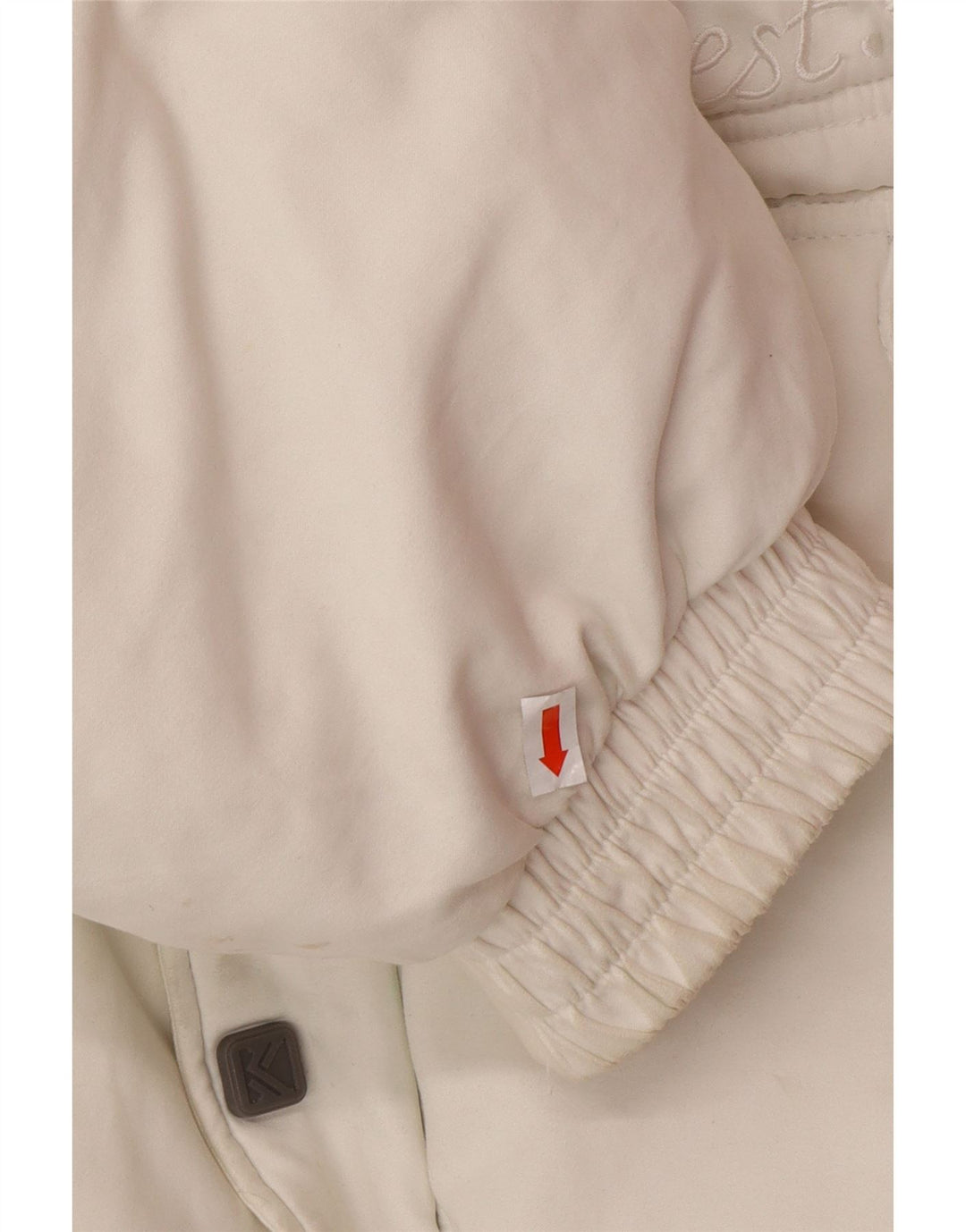 Jaqueta masculina acolchoada com capuz gráfico KARL KANI UK 44 2XL poliéster branco