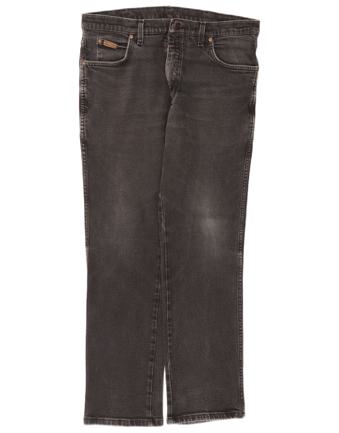 Wrangler Mens Straight Jeans W36 L30 Cinza Algodão
