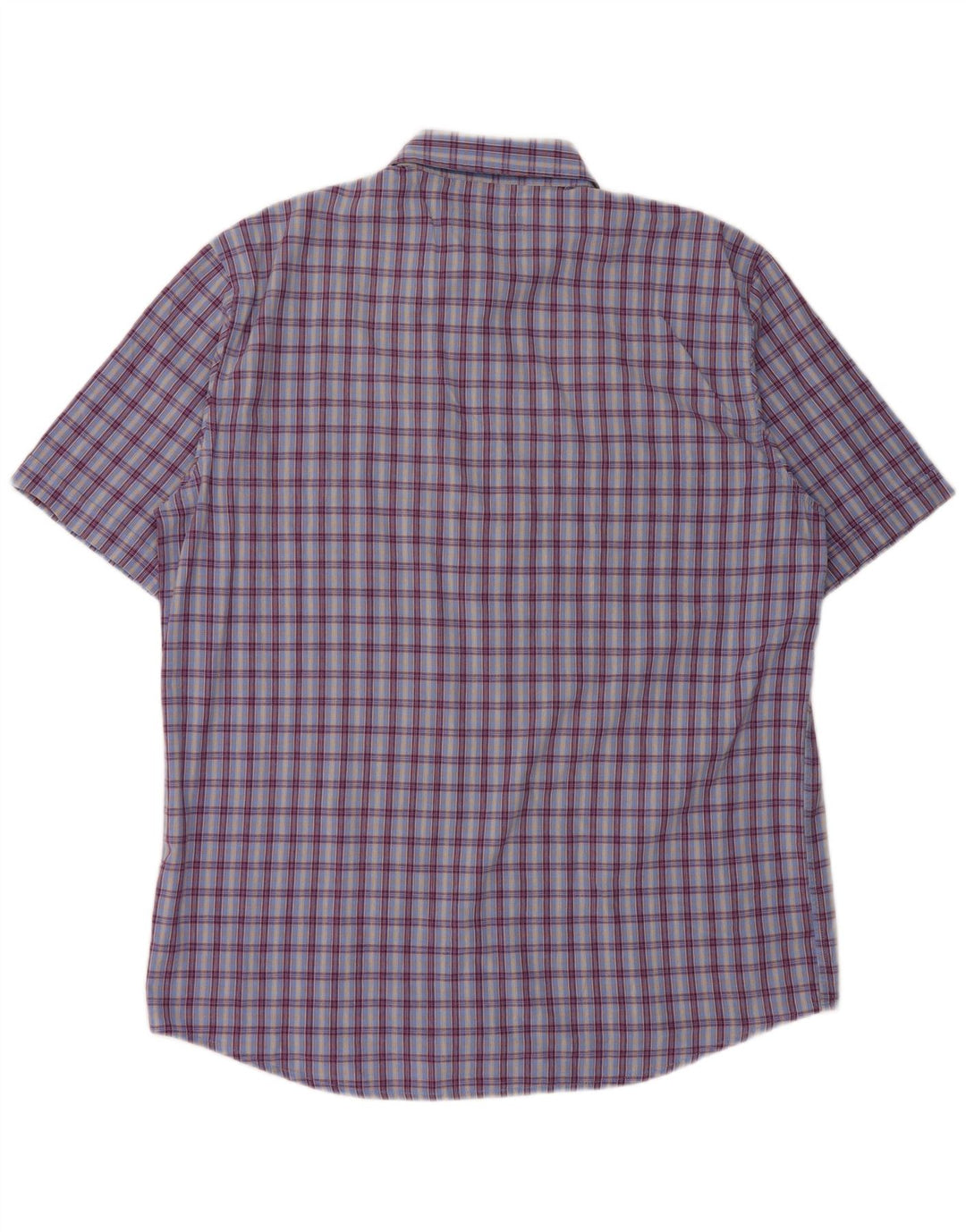 Camisa masculina de manga curta Crown grande algodão xadrez azul