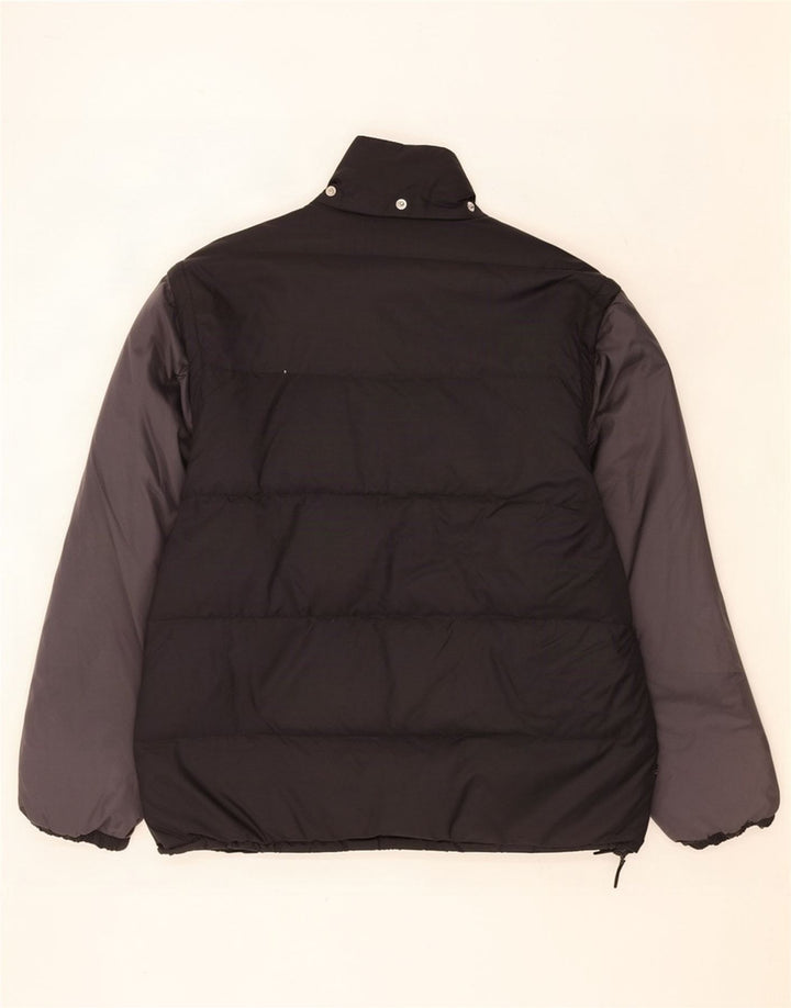 Jaqueta acolchoada masculina Adidas UK 40/42 médio preto colorblock poliamida