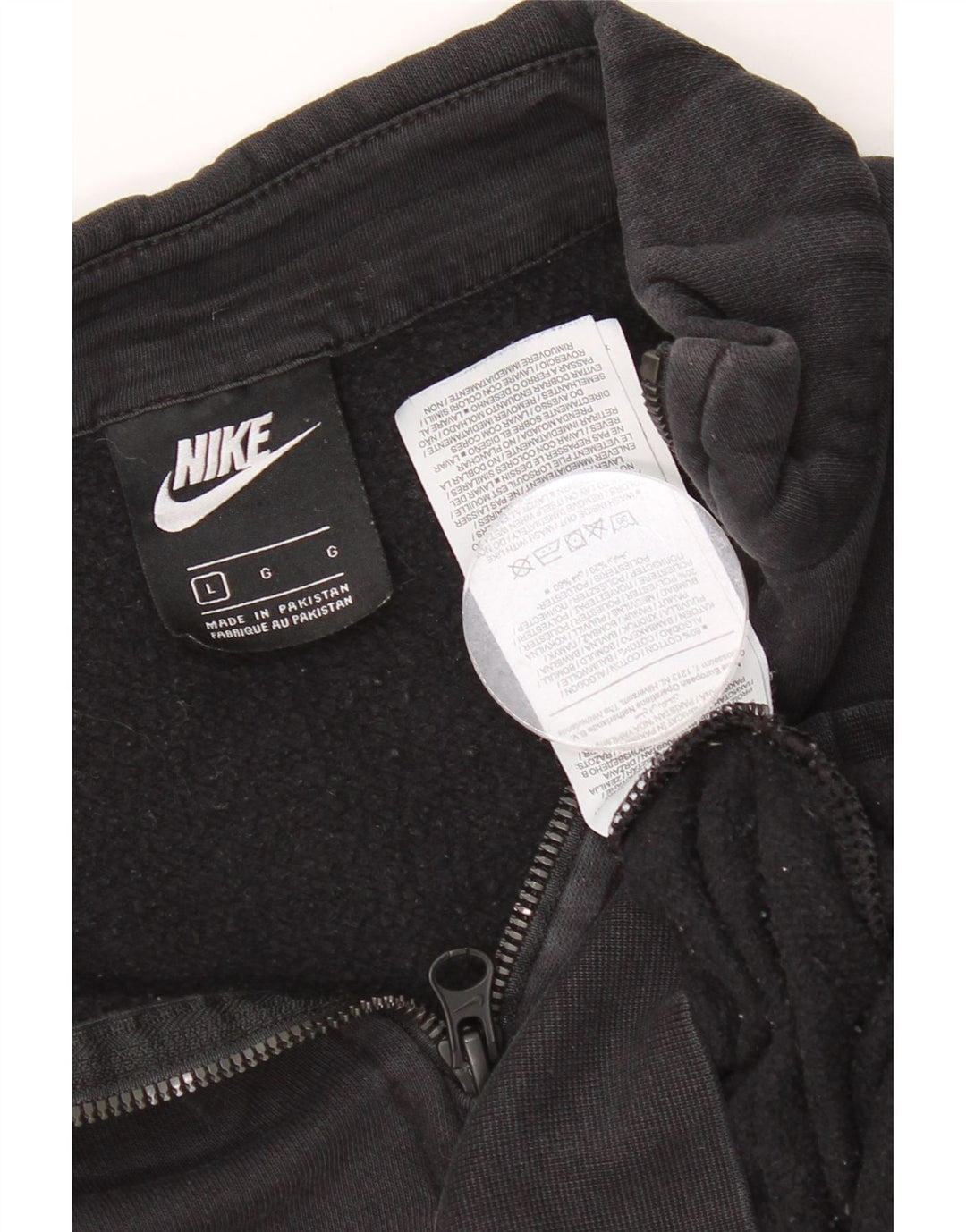 Moletom feminino Nike com zíper 1/4 oversized jumper UK 16 grande algodão preto