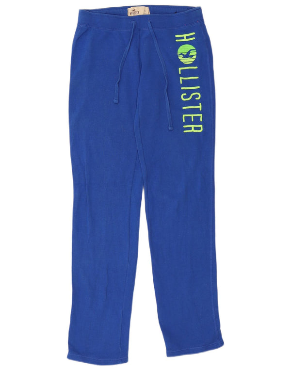 Calça esportiva feminina Hollister UK 10 algodão azul pequeno