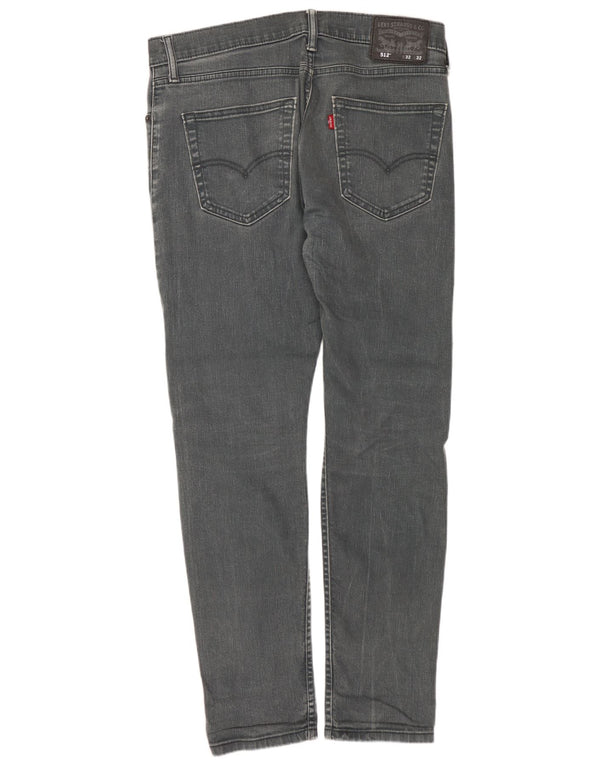 LEVI'S Masculino 512 Slim Tapered Jeans W32 L32 Algodão Cinza