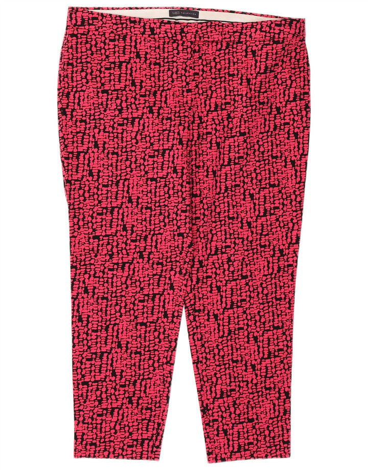 Calça feminina Marks & Spencer com padrão abstrato UK 18 XL W38 L25 P