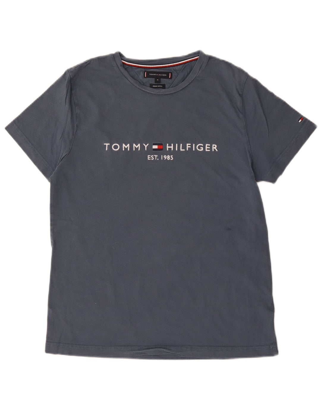 Camiseta masculina Tommy Hilfiger com estampa gráfica cinza médio algodão