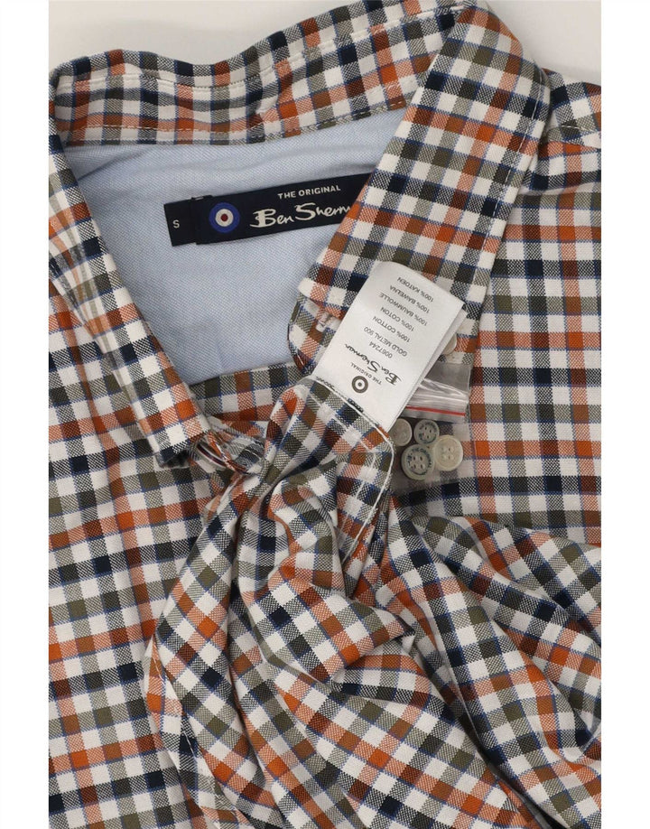 Ben Sherman Camisa masculina clássica de ajuste pequeno algodão guingão multicolorido