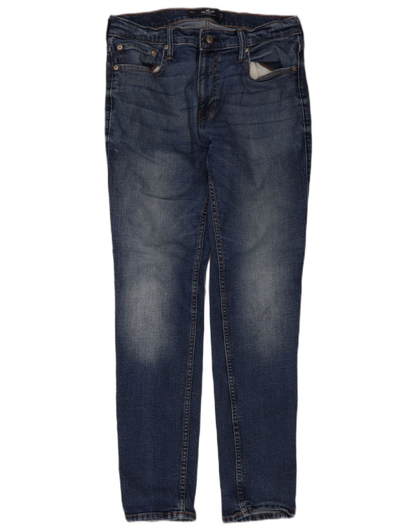 Hollister Mens Jeans Skinny W34 L32 Azul Algodão