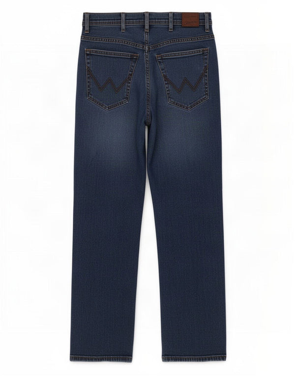 Wrangler Masculino Texas Stretch Straight Jeans W36 L32 Azul Algodão