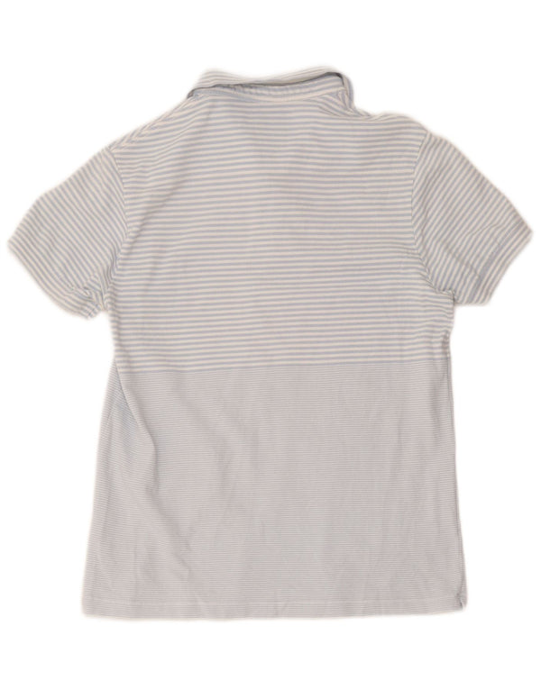 Camisa polo masculina slim da French Connection grande algodão listrado azul
