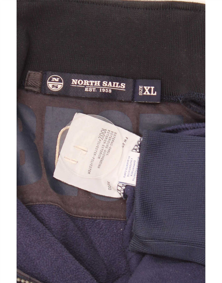 Jaqueta de lã gráfica masculina North Sails UK 42 XL azul marinho poliéster