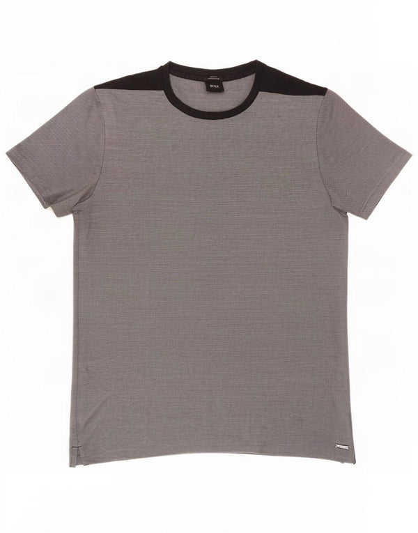Hugo Boss Mens Slim Fit T-Shirt Top Medium Grey Colourblock