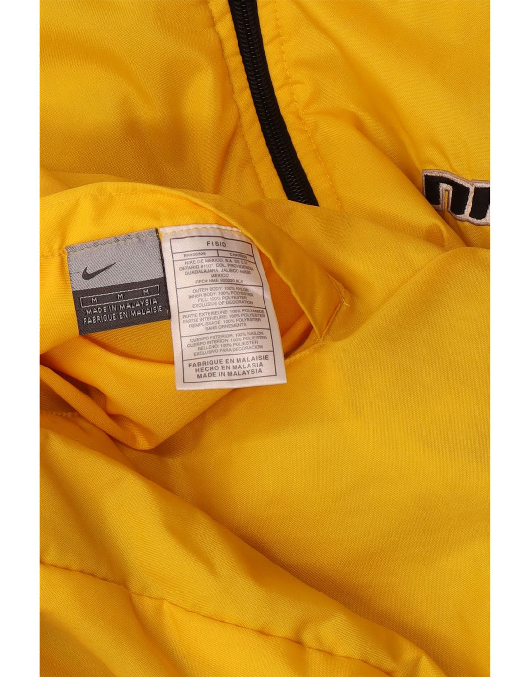 Jaqueta masculina Nike reversível com capuz UK 38 Nylon amarelo médio
